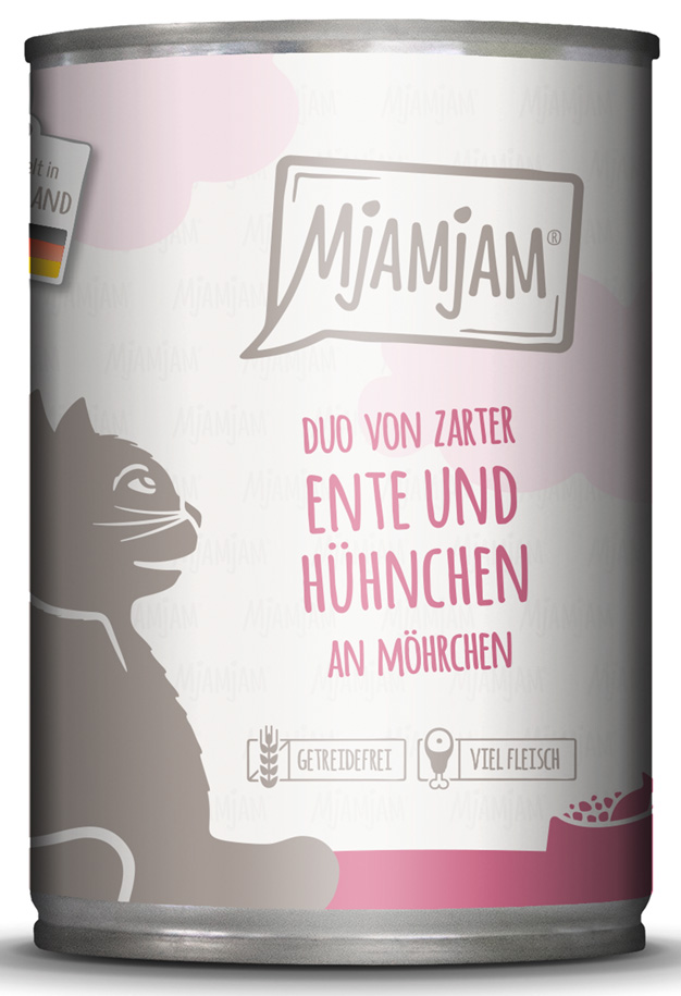 MjAMjAM - DUO von zarter Ente & saftigem Hühnchen an Möhrchen - 6 x 400 g - 1