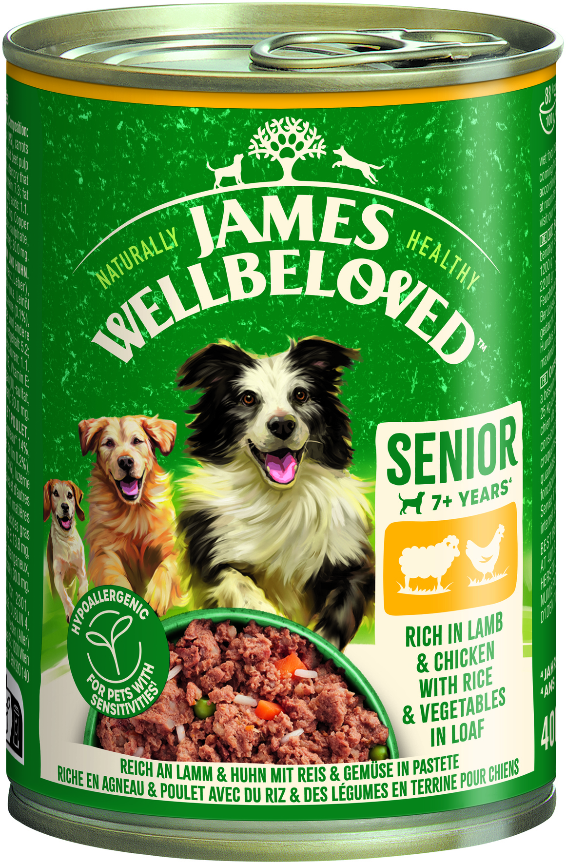 Senior Reich an Lamm & Huhn mit Reis & Gemüse in Pastete