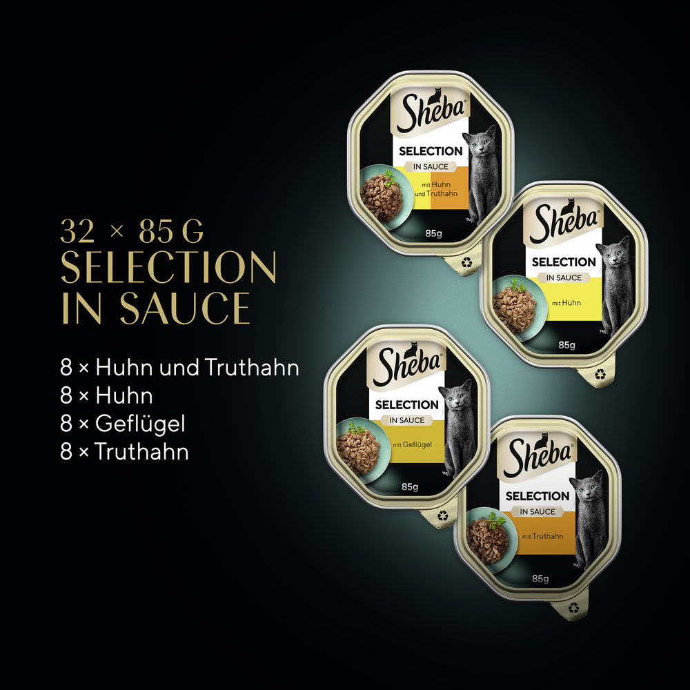 Sheba - Multipack Selection in Sauce Geflügel Variation - 1 x 2.72 kg - 4