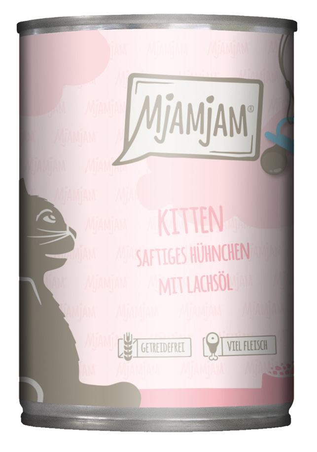 MjAMjAM - Kitten saftiges Hühnchen mit Lachsöl - 6 x 400 g - 1
