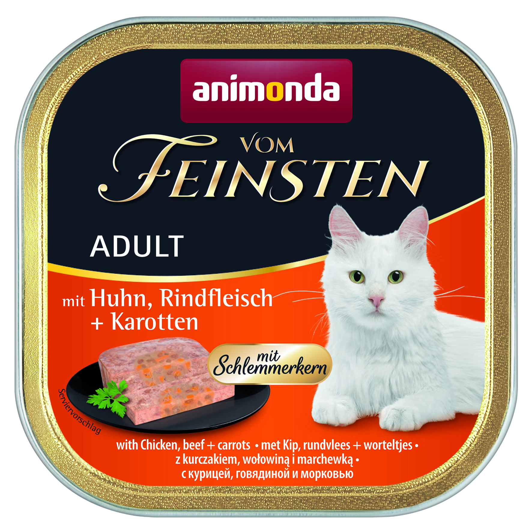 mit Huhn, Rindfleisch + Karotten