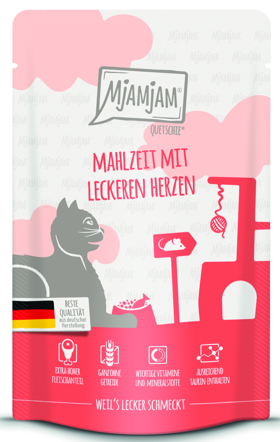 Mahlzeit mit leckeren Herzen