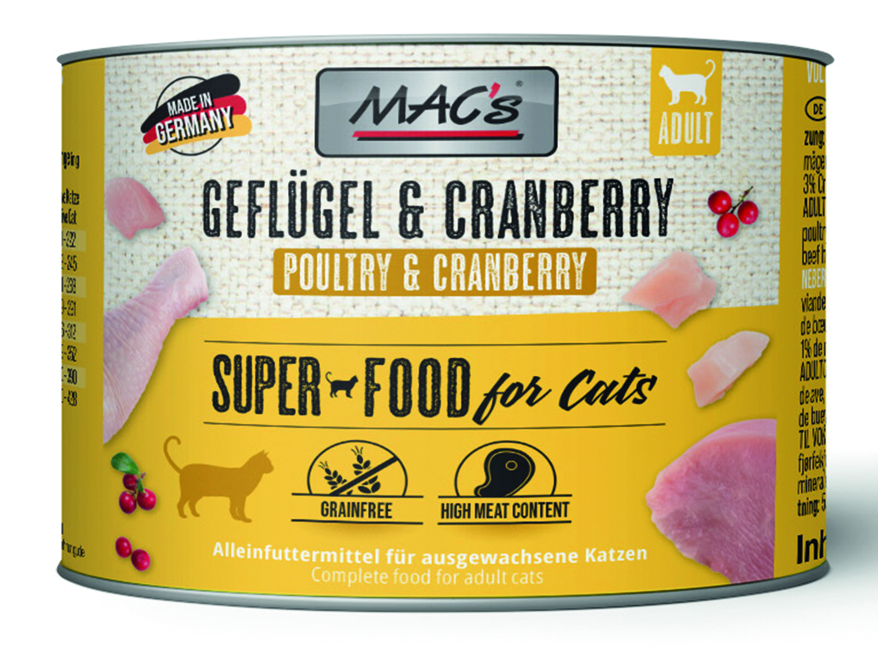 MAC´s - CAT Geflügel, Rind & Cranberry - 6 x 200 g - 1