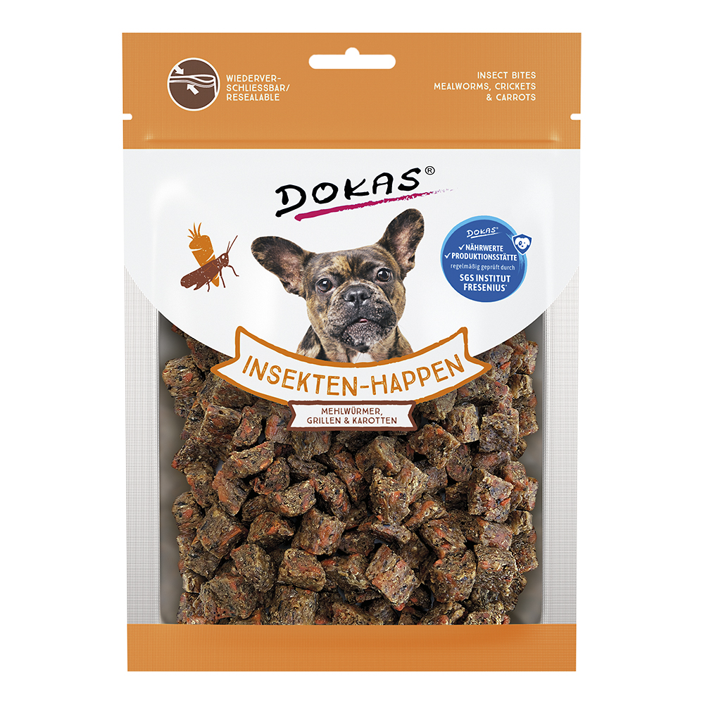 Dokas - Insekten-Happen mit Mehlwürmern, Grillen & Karotten - 10 x 100 g - 1