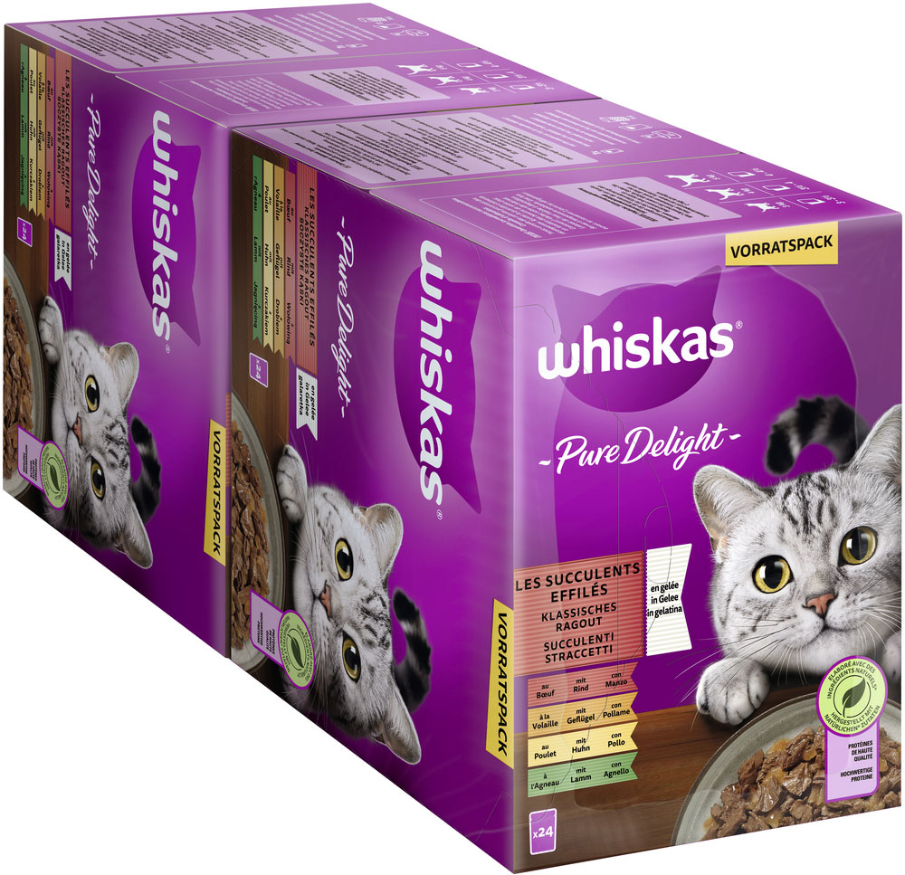 Whiskas - Whiskas Pure Delight Multipack Klassisches Ragout in Gelee - 2 x 24X85g - 3