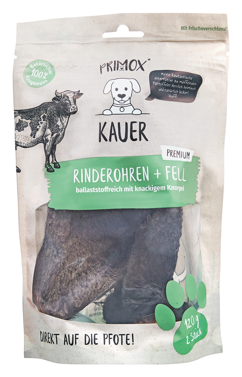 Rinderohren mit Fell 120g