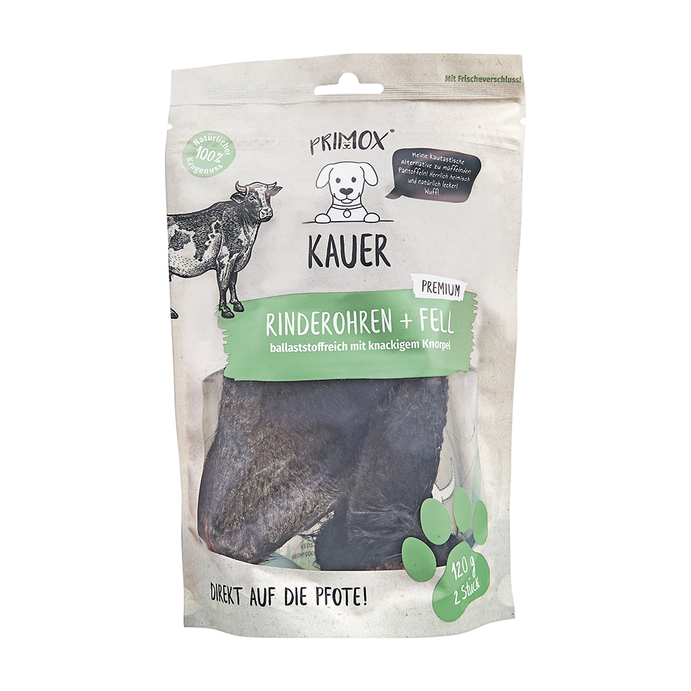 Rinderohren mit Fell 120g