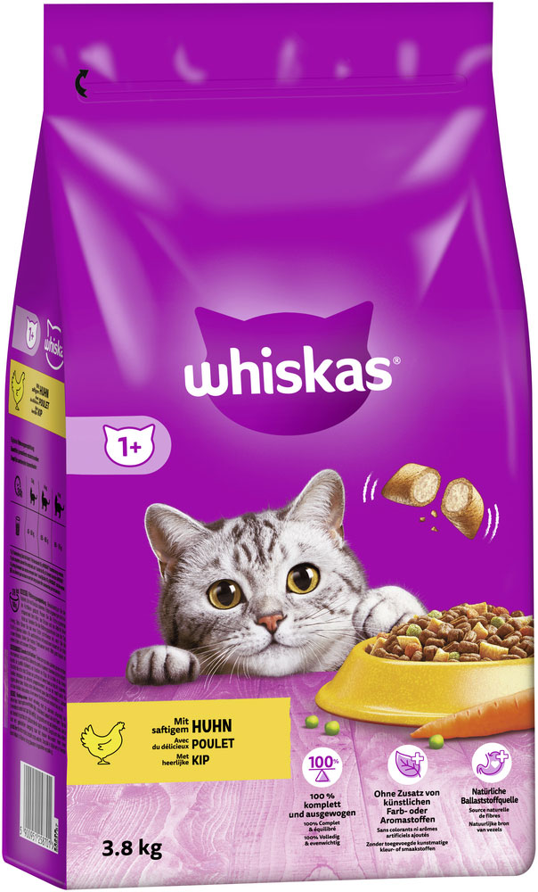 Whiskas - 1+ mit Huhn - 3 x 3,8kg - 3