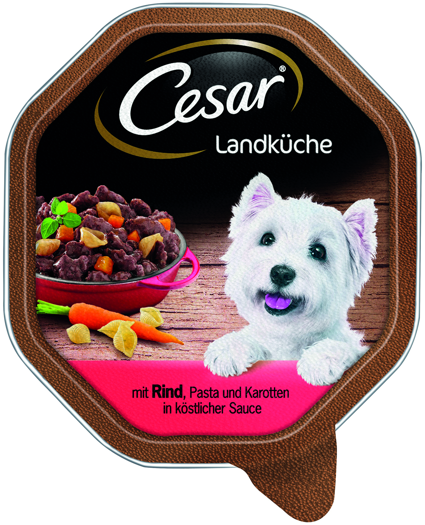 Cesar - Landküche Rind, Pasta & Karotten in Sauce - 14 x 150 g - 1