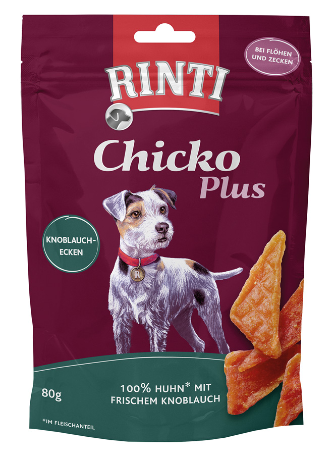 Rinti - Extra Chicko Plus Knoblauchecken mit Huhn - 12 x 80 g - 1