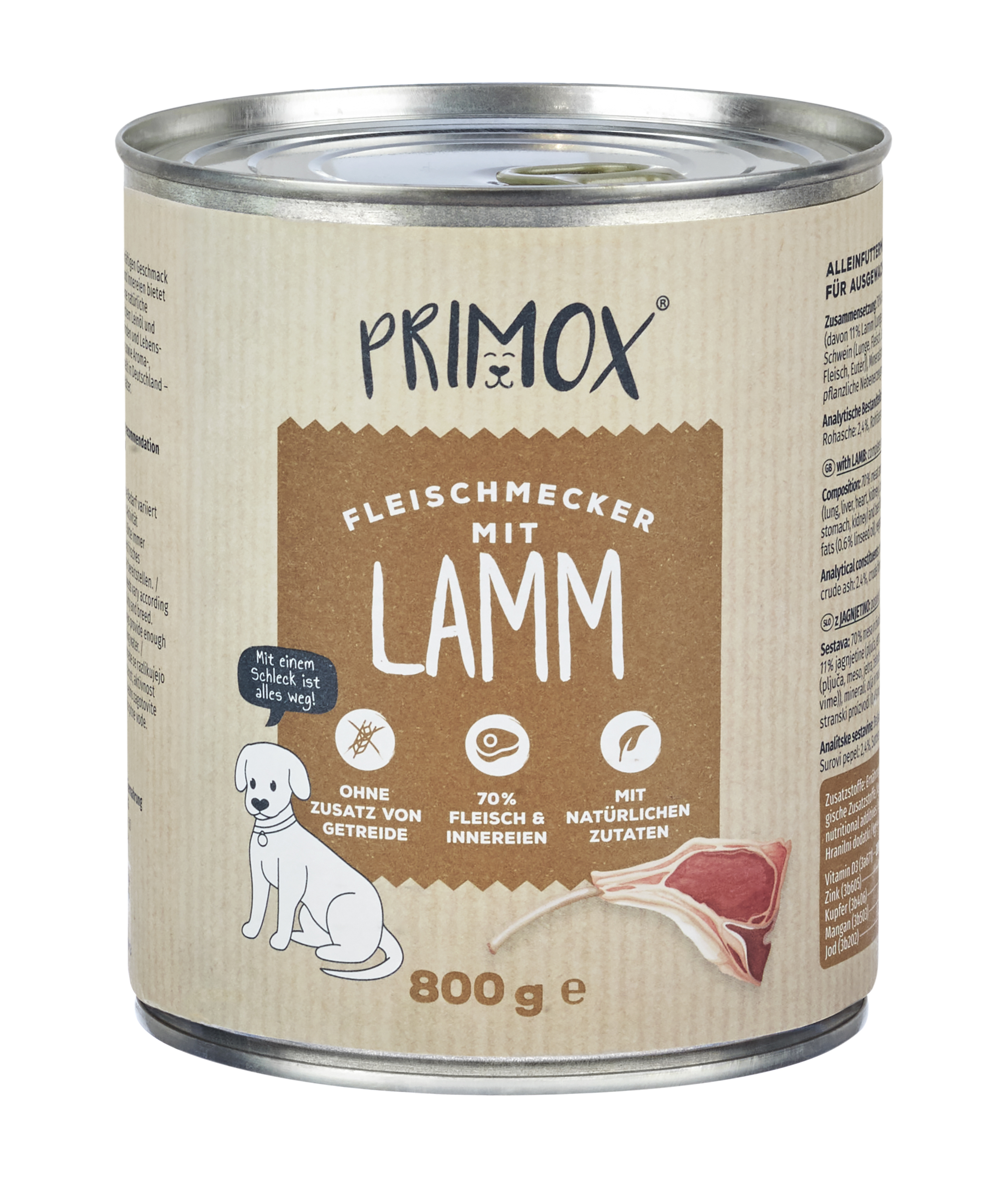 Hunde Nassfutter mit Lamm 6 x 800g