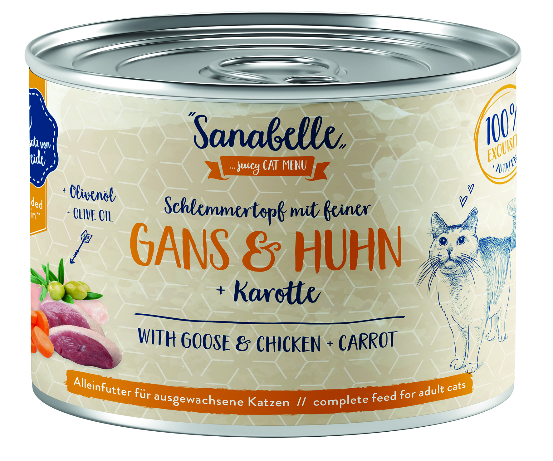 Sanabelle - Gans & Huhn mit Karotte - 6 x 180 g - 1