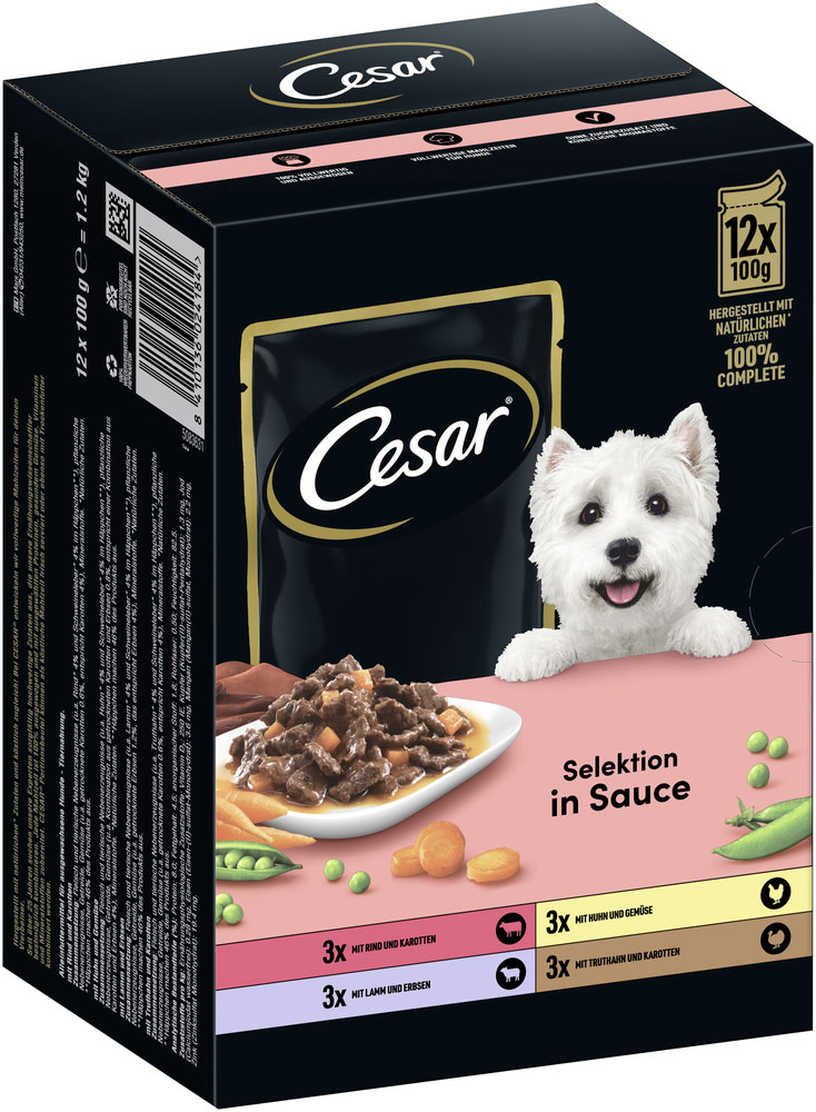 Cesar - Multipack in Sauce mit Fleisch & Gemüse - 3