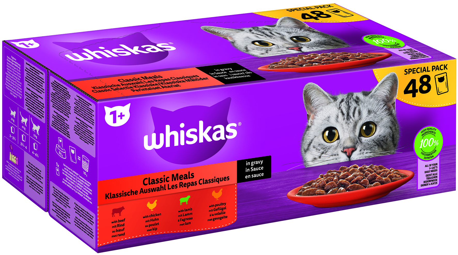 Whiskas Multipack Special 1+ Klassische Auswahl in Sauce