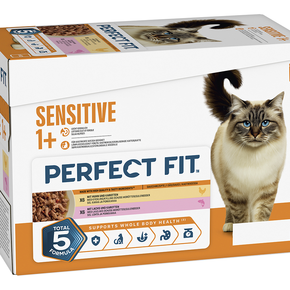 Multipack Sensitive 2 Varietäten Huhn & Karotten, Lachs & Karotten in Sauce
