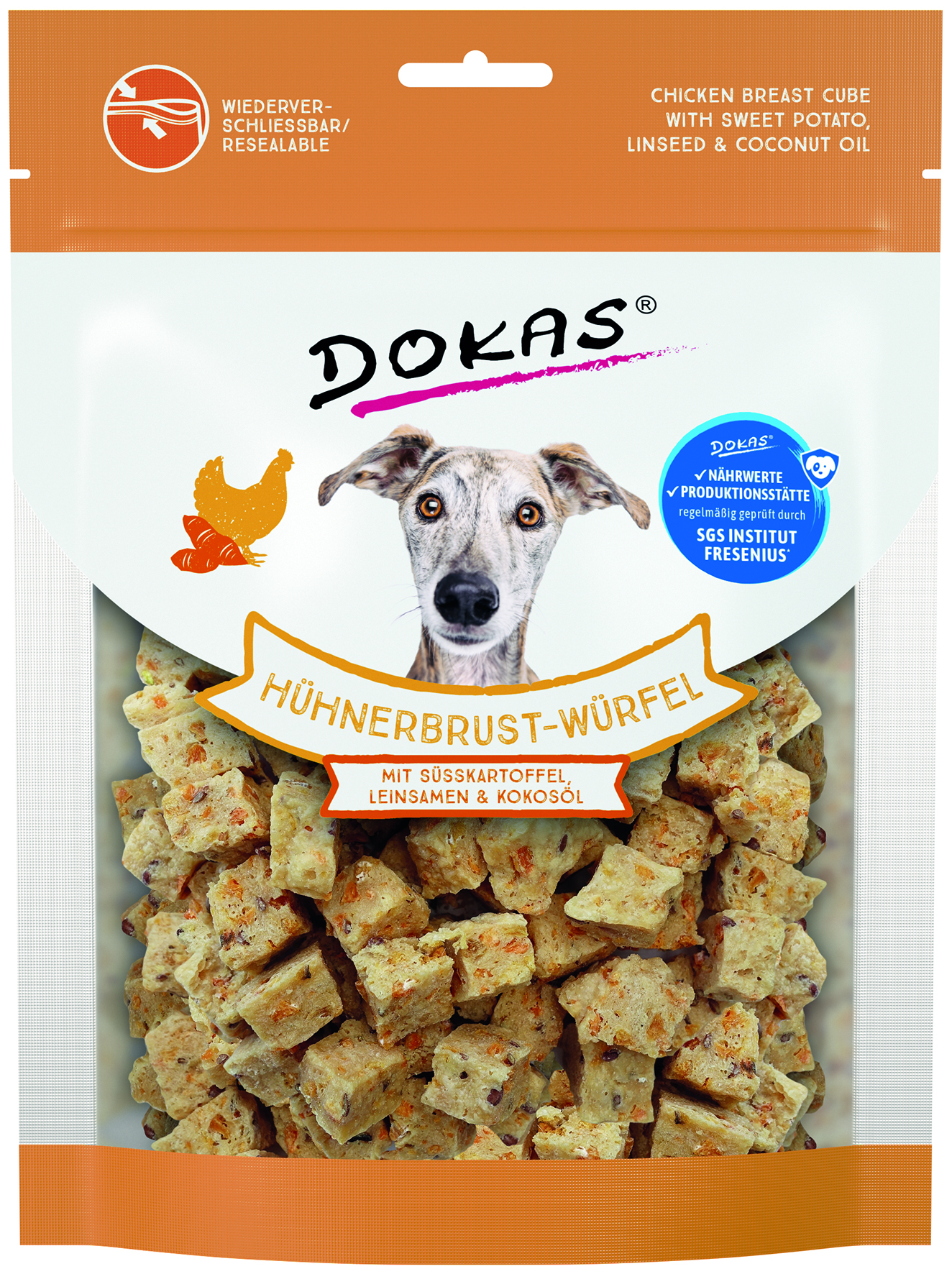 Hühnerbrust-Würfel Süsskartoffel Leinsamen