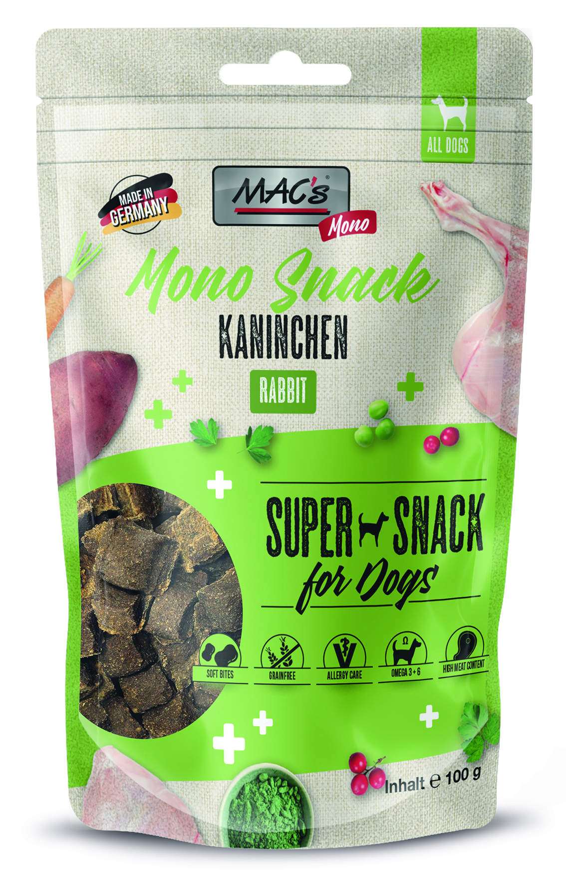 MAC´s - DOG Mono Snack Kaninchen - 9 x 100 g - 1