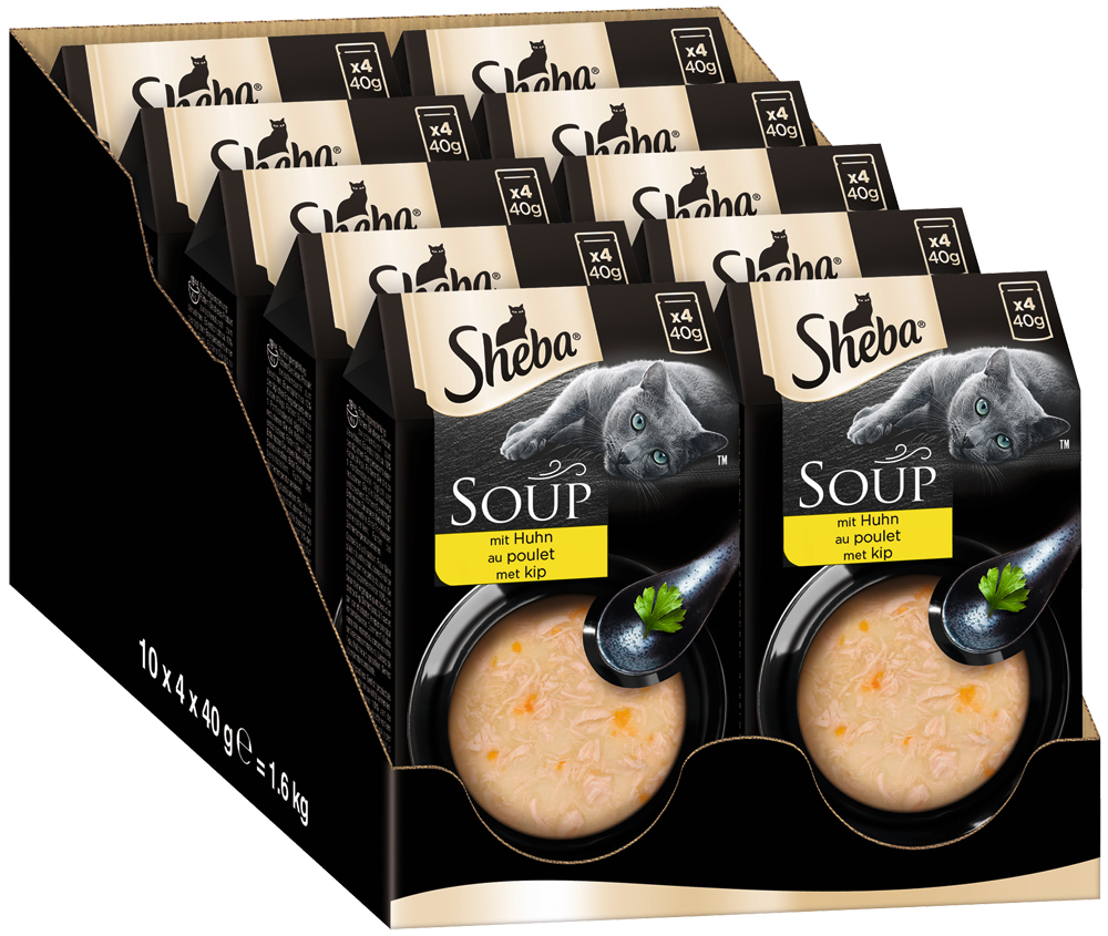 Sheba - Multipack Soup mit Huhn - 10 x 4X40g - 3