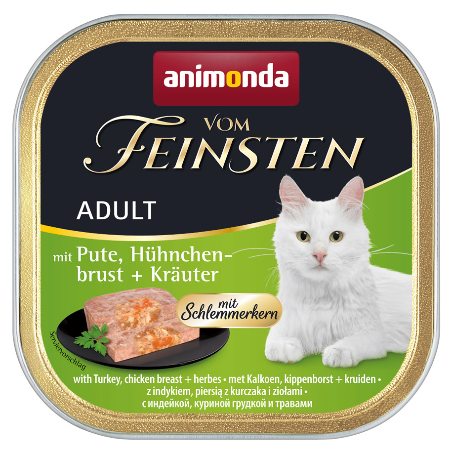 Animonda Vom Feinsten - mit Pute, Hühnchenbrust + Kräuter - 32 x 100 g - 1