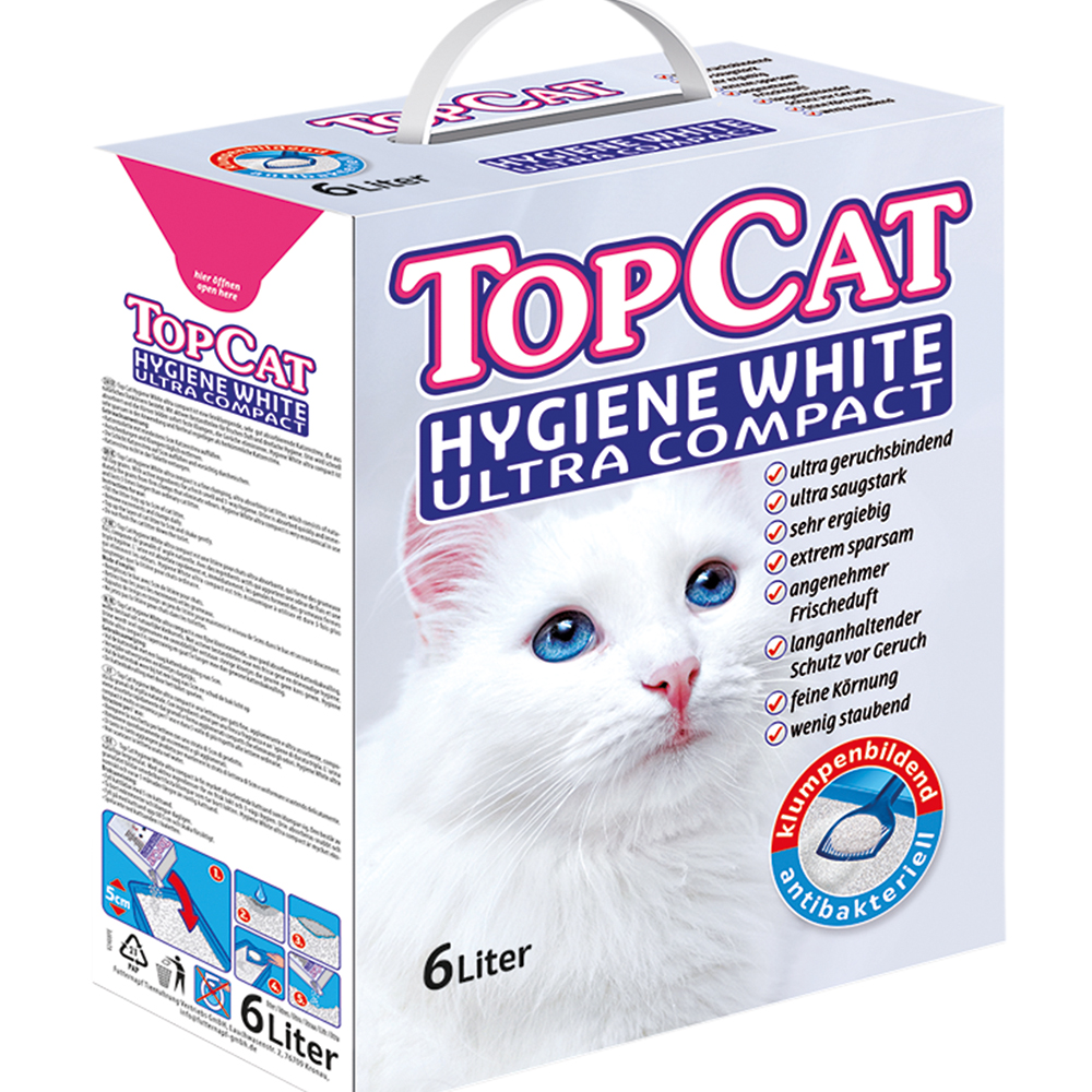 TopCat - Hygiene White Ultra Compact Katzenstreu in der Box - 1 x 6 Liter - 1
