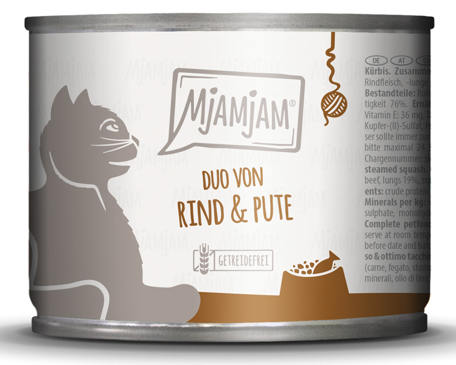 DUO von leckerem Rind & guter Pute an gedämpftem Kürbis