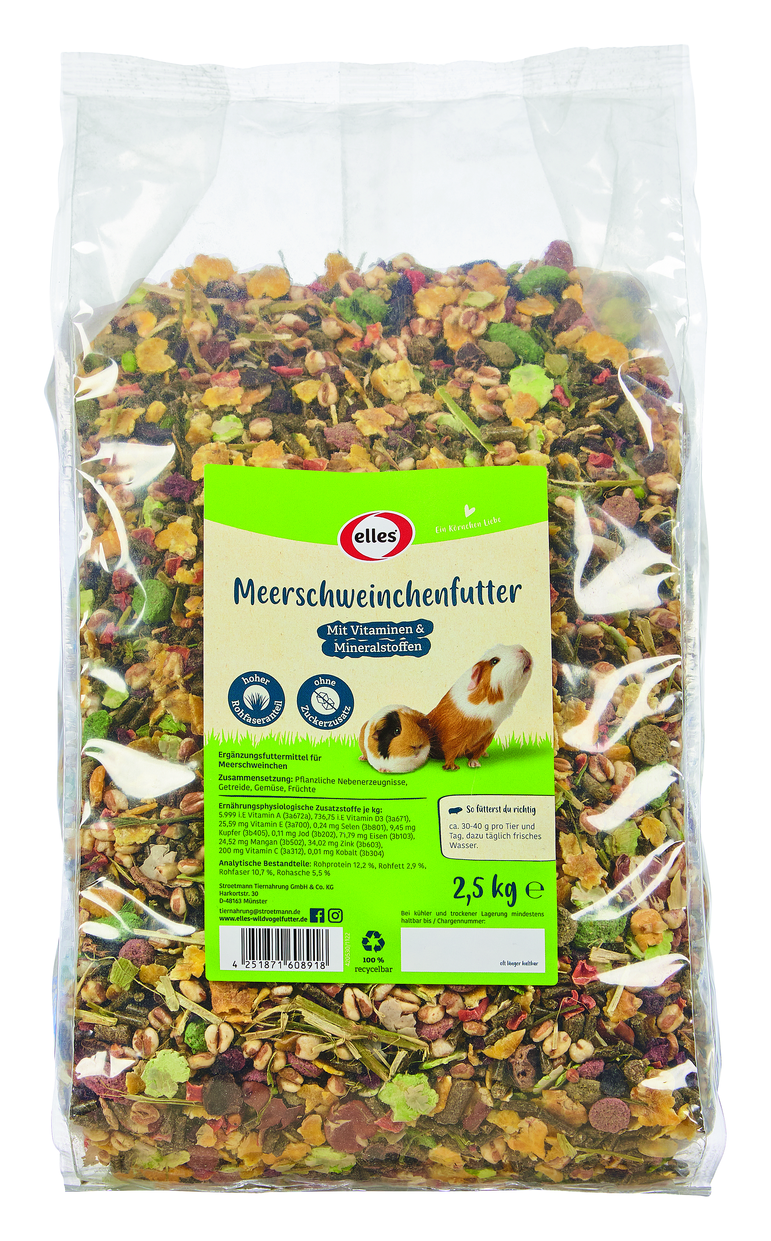 elles - Meerschweinchenfutter 2,5kg - 4 x 1 kg - 1