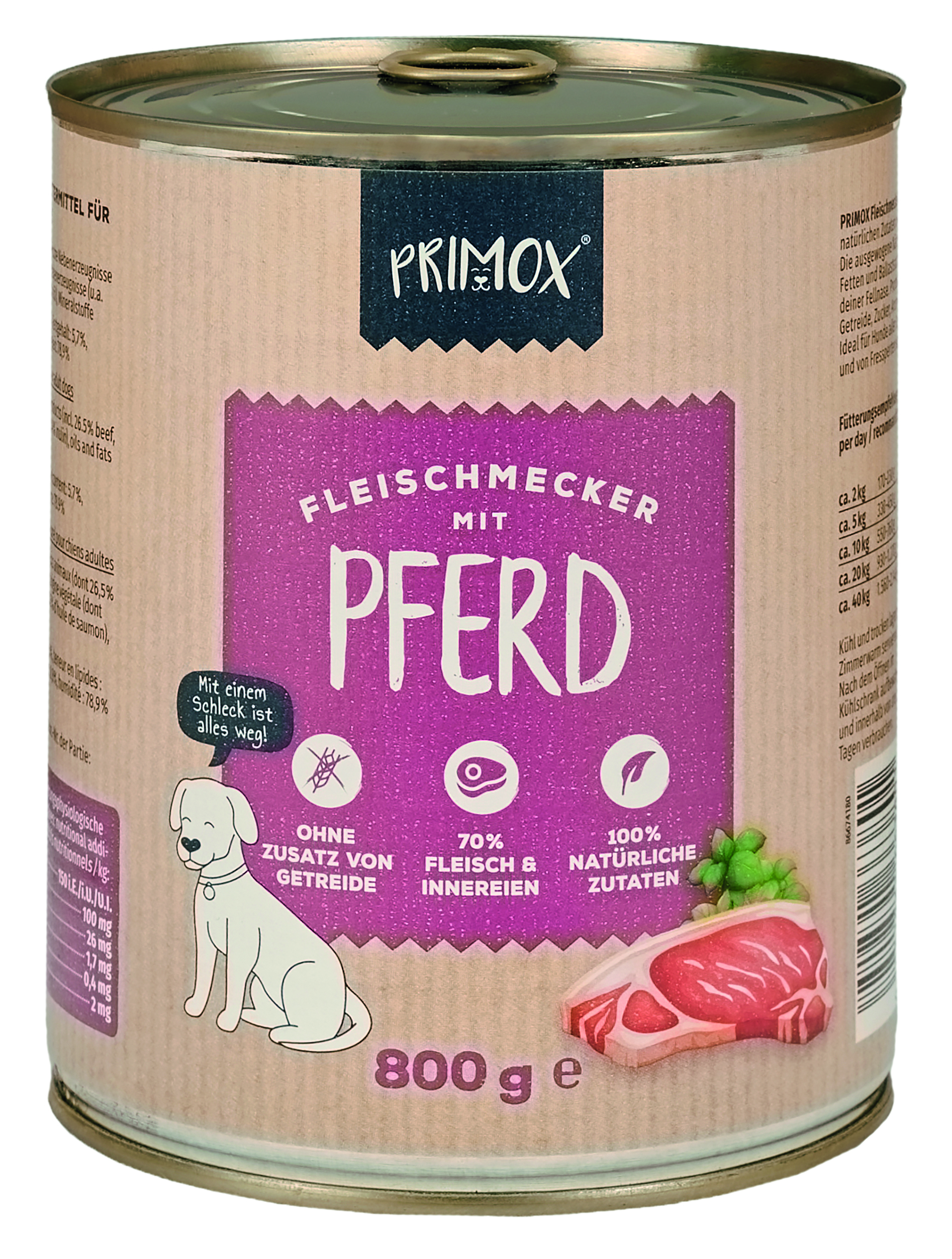 Hunde Nassfutter mit Pferd 6 x 800g