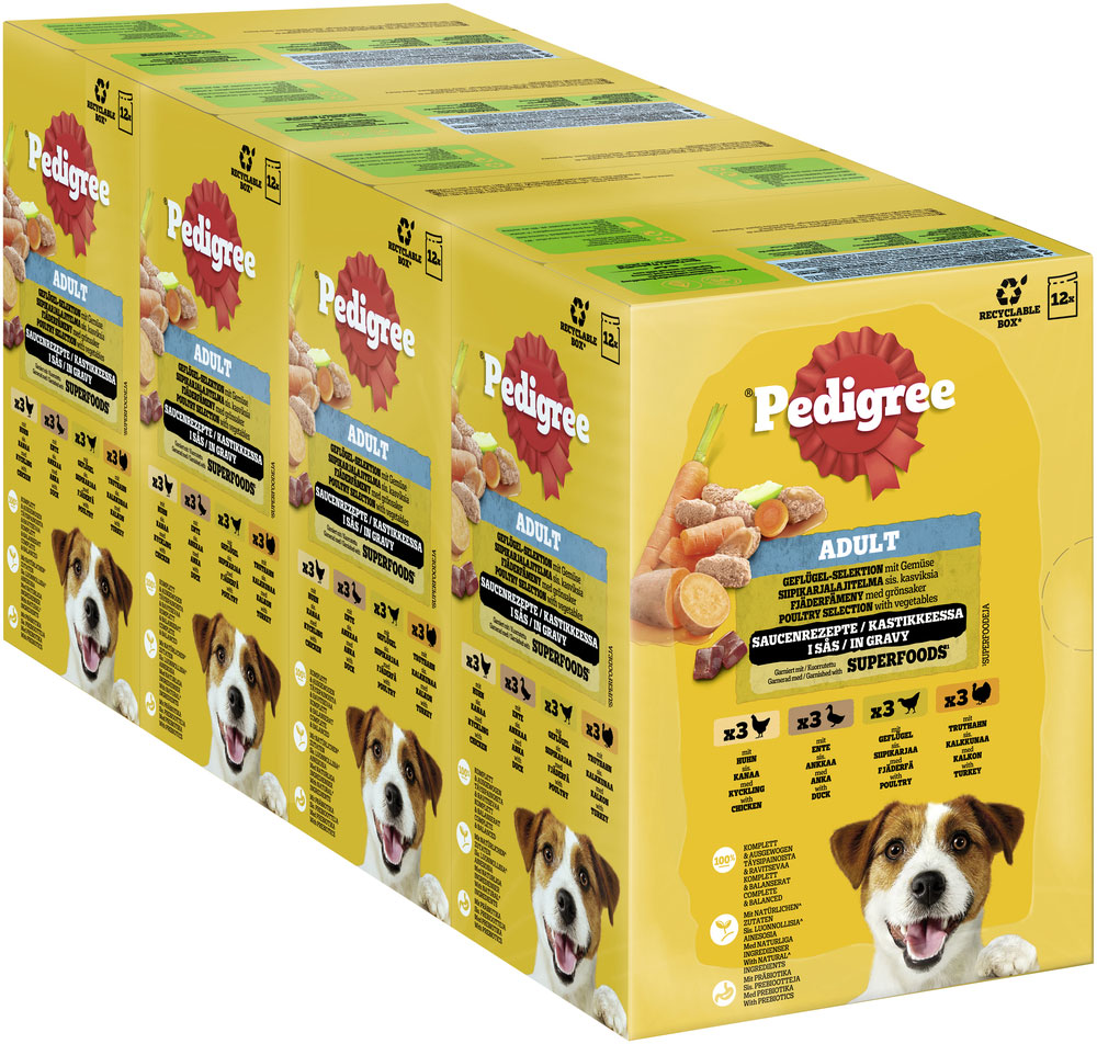 Pedigree - Multipack 4x Geflügel in Sauce - 4 x 12X100g - 3