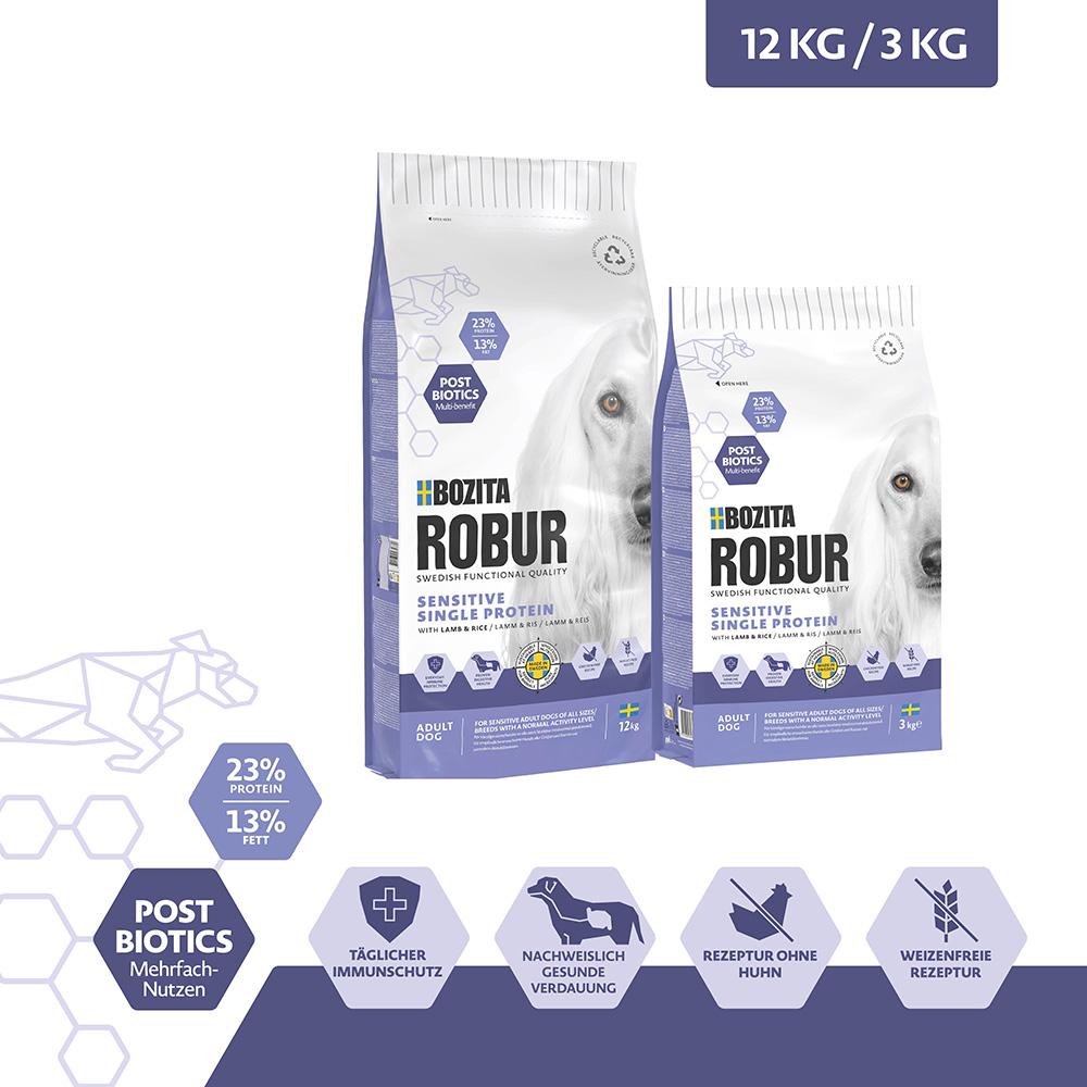 Bozita Robur - Sensitive Single Protein Lamb - 1 x 12,5kg - 5
