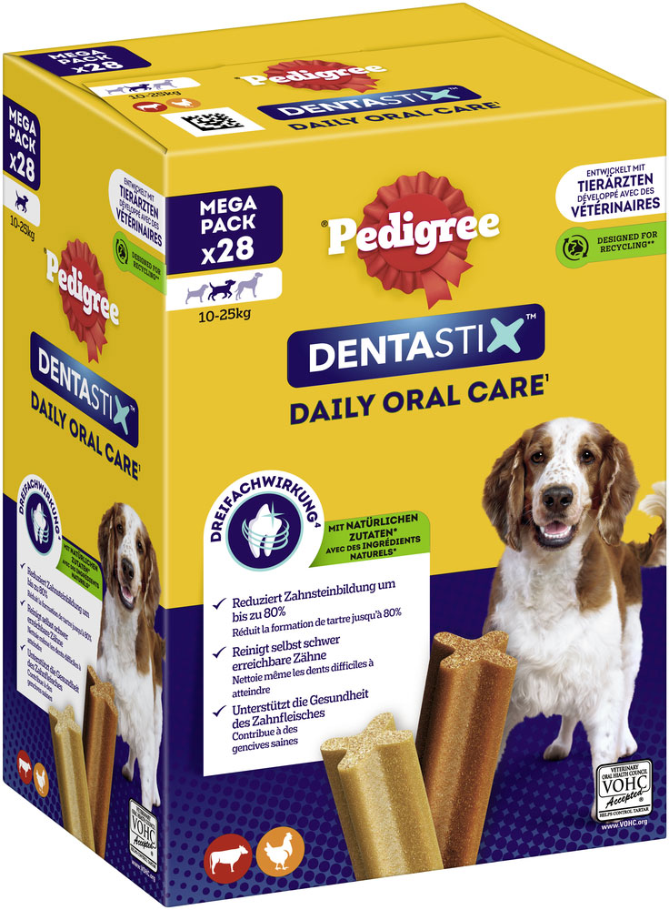 Pedigree - Dentastix Tägliche Zahnpflege MP für mittelgroße Hunde - 4 x 720 g - 2