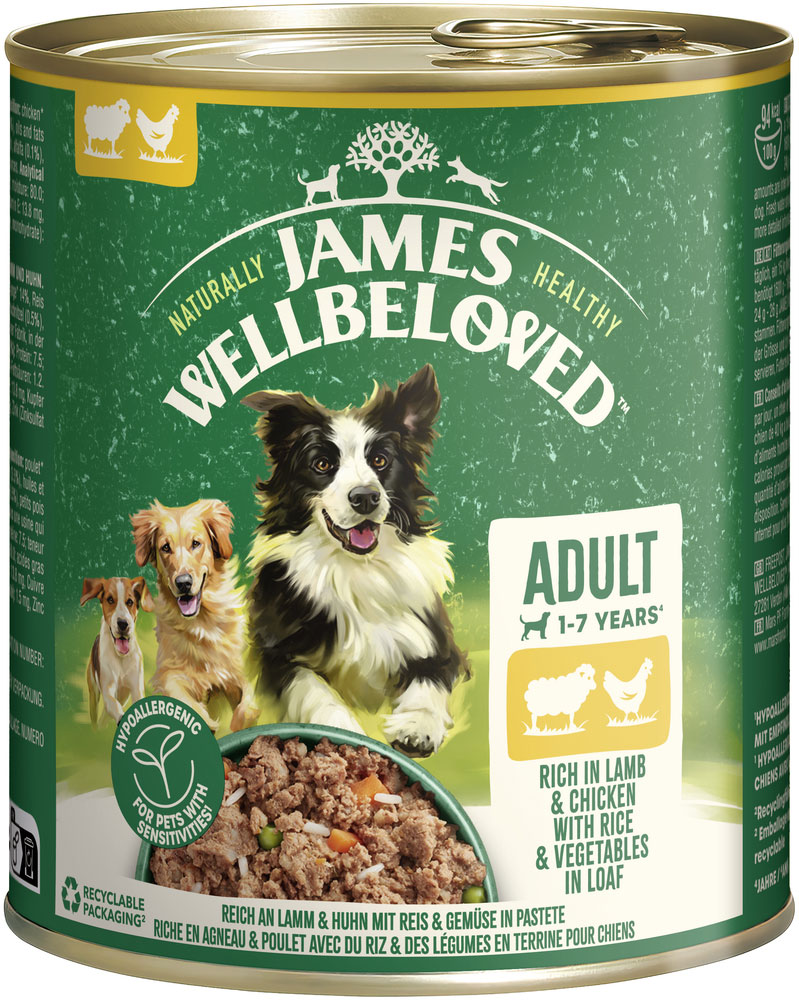 James Wellbeloved - Reich an Lamm & Huhn mit Reis & Gemüse in Pastete - 6 x 800g - 1