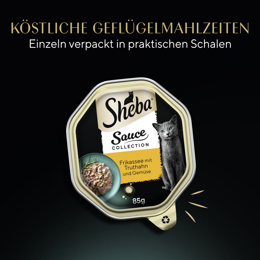 Sheba - Sauce Collection Frikassée mit Truthahn und Gemüse - 22 x 85 g - 2