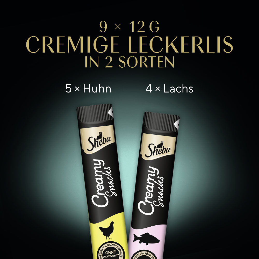 Sheba - Cramy Snack mit Huhn & Lachs - 7 x 108 g - 7