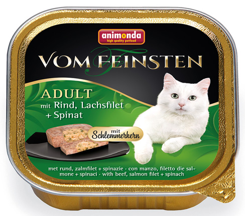 mit Rind, Lachsfilet + Spinat