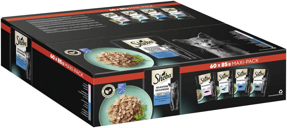 Sheba - Multipack Fisch in Gelee - 1 x 60X85g - 2