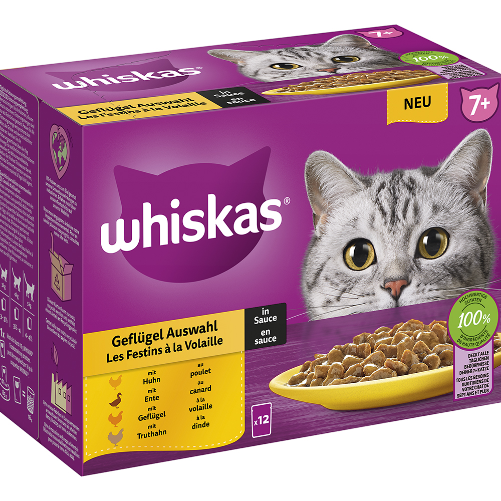 Whiskas Multipack 7+ Geflügel Auswahl in Sauce