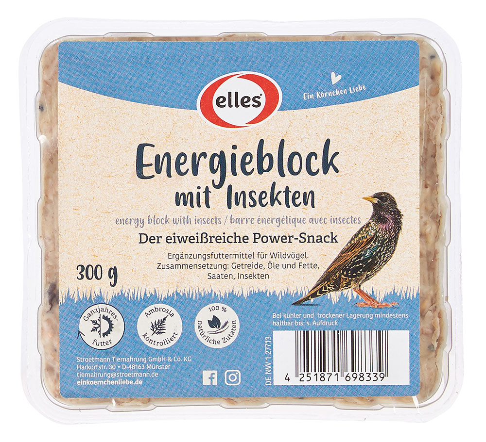 Energieblock mit Insekten 300g