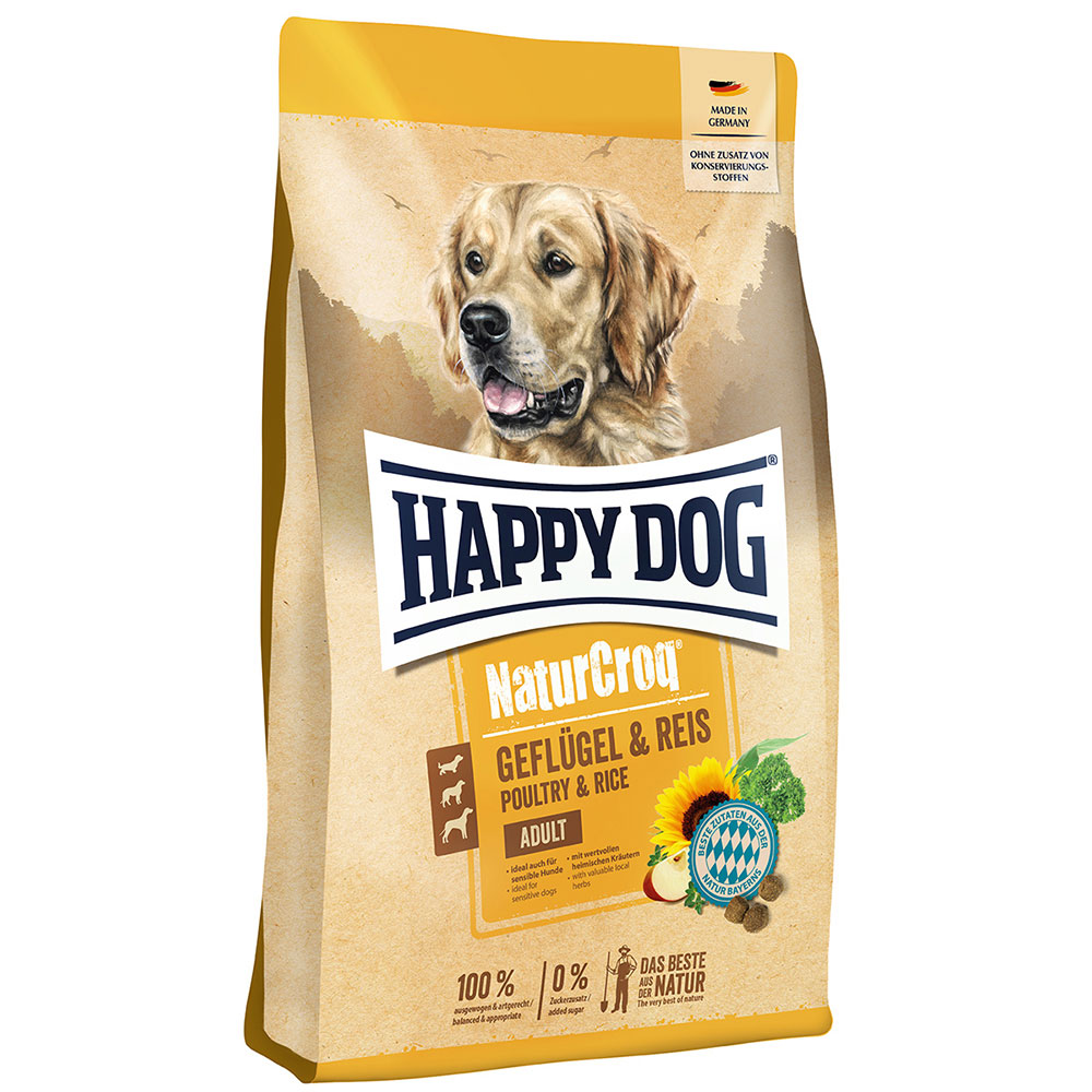 Happy Dog - NaturCroq Geflügel pur & Reis - 4 x 1 kg - 1