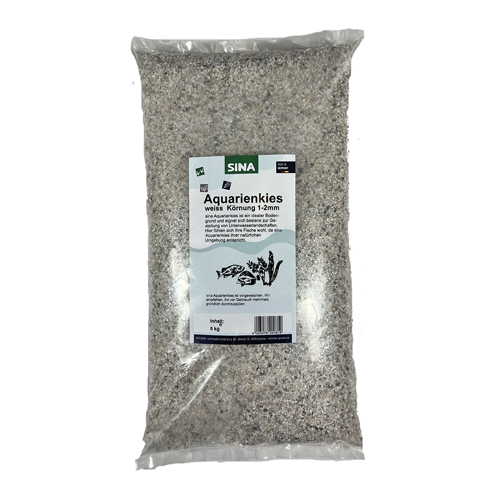 Sina - Aquarienkies weiss 1-2mm - 1 x 5kg - 1