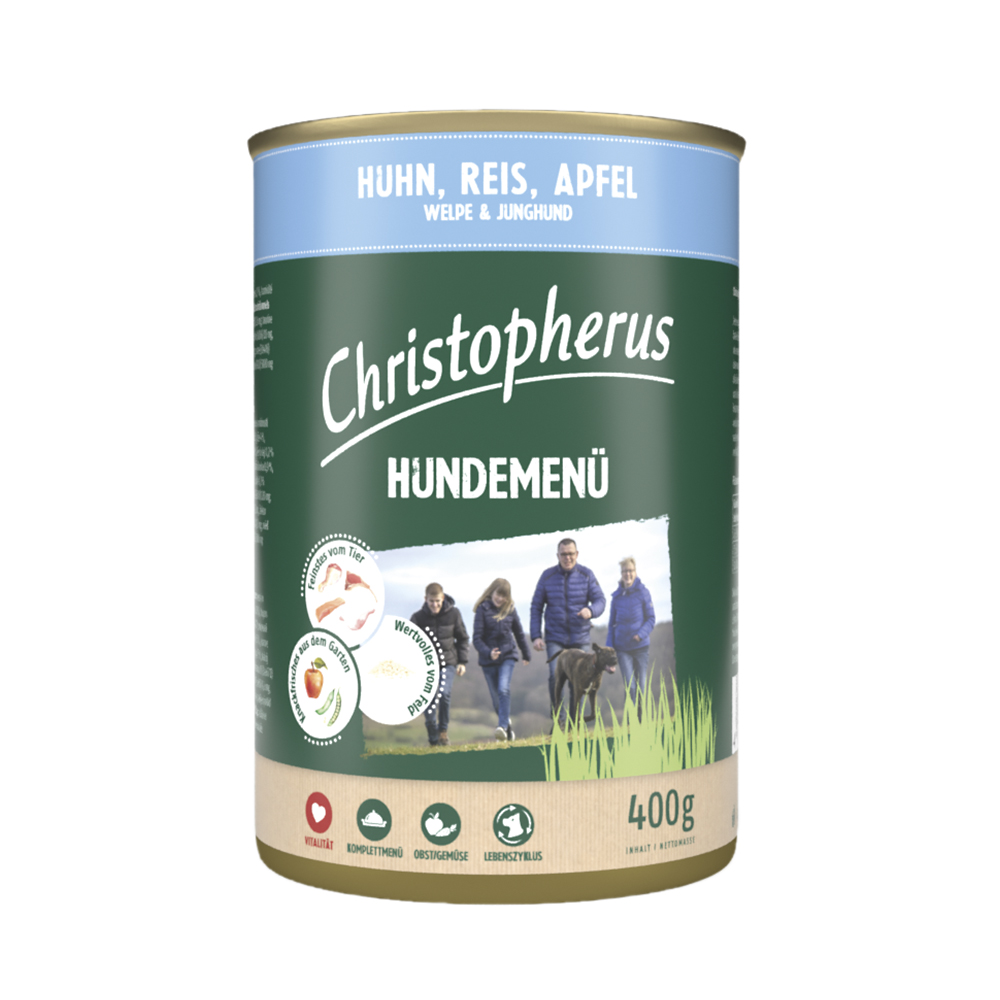 Hundemenü Junior - mit Huhn, Reis & Apfel