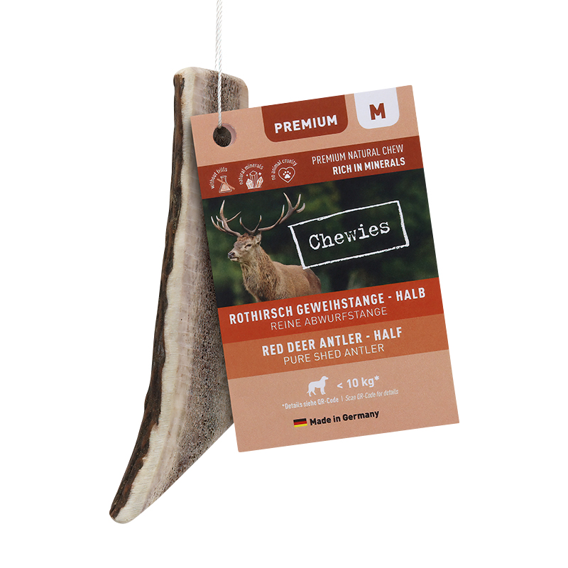 Rothirsch-Geweihstange M halb