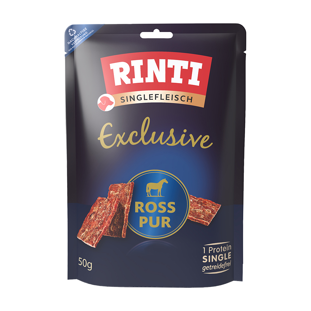 Rinti - Singlefleisch Exclusive Snack Ross pur - 12 x 50 g - 1