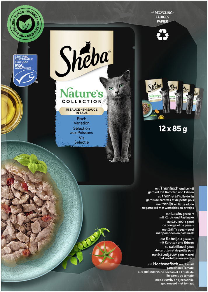 Sheba - Natures Collection Sauce Lover Feine Vielfalt - 4 x 1020g - 5