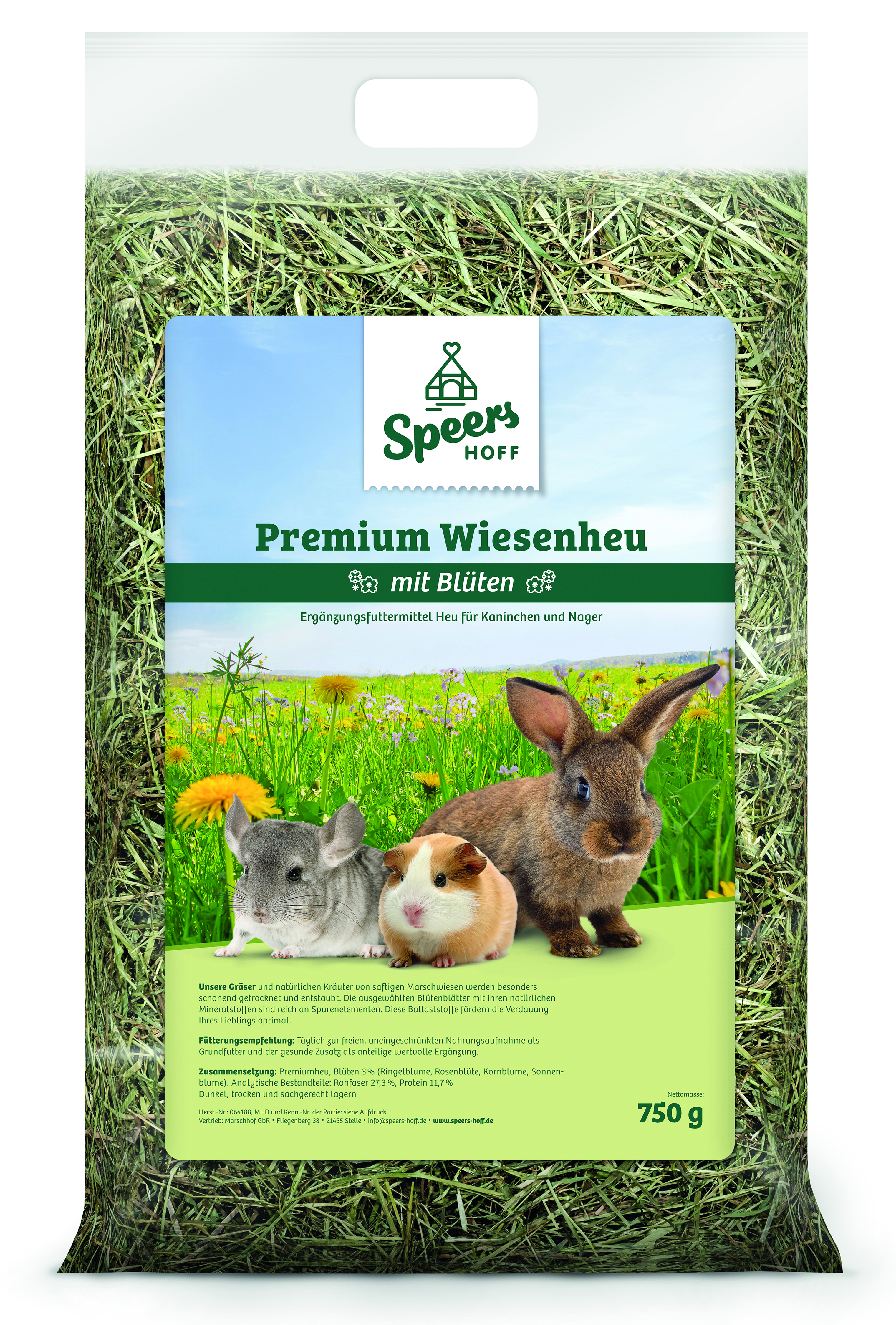 Premiumheu mit Blüten