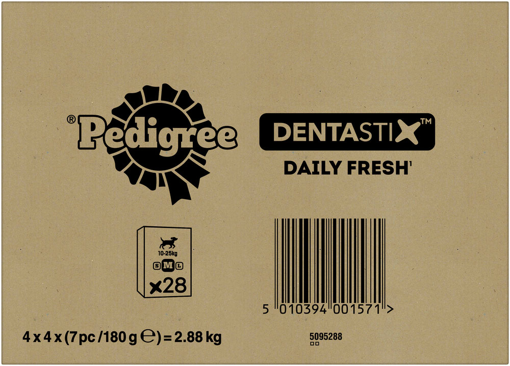 Pedigree - Dentastix Tägliche Frische Multipack für mittelgroße Hunde 4x7 Stück - 4 x 720g - 3