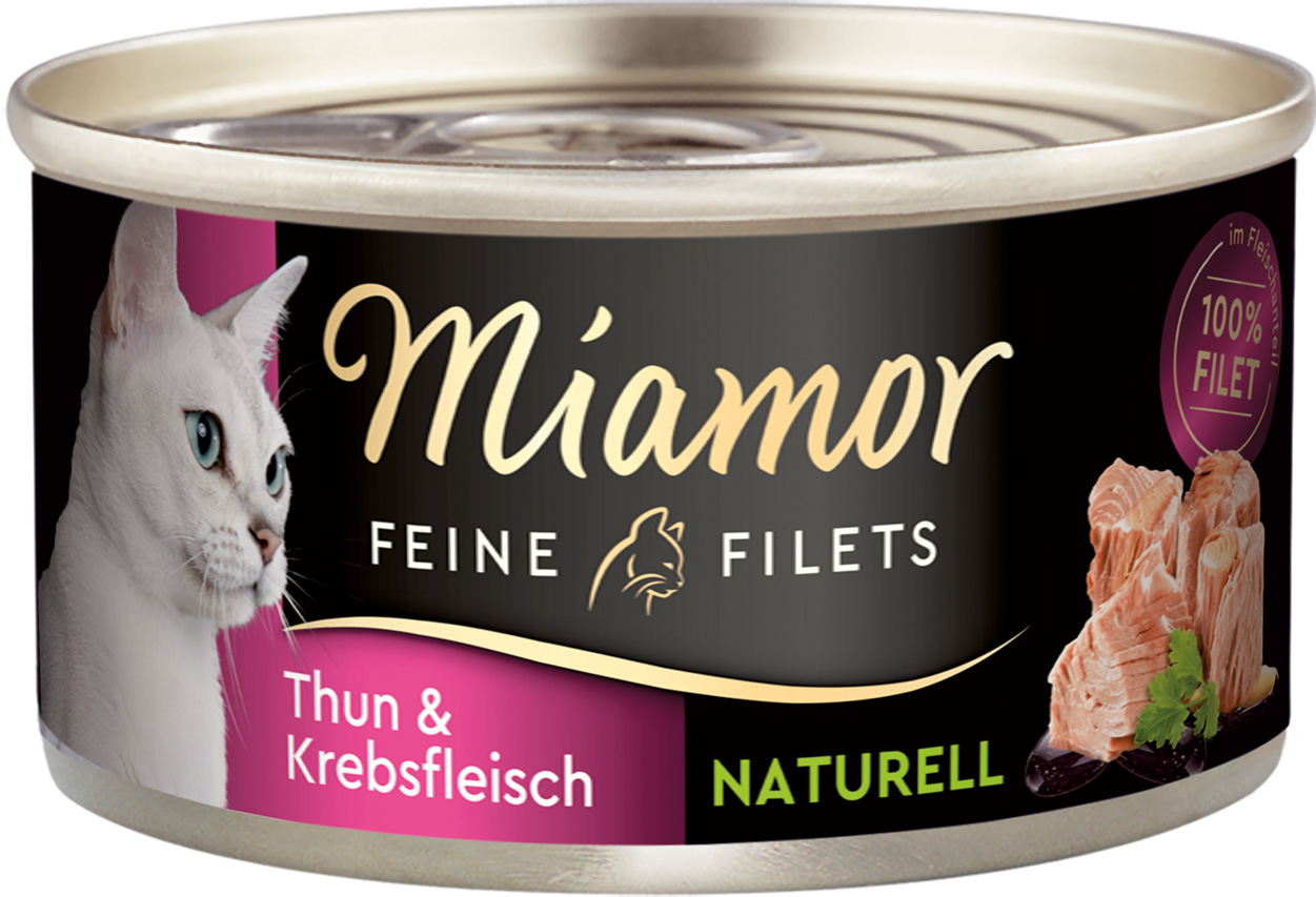 Feine Filets naturelle in Fleischsaft Thunfisch & Krebsfleisch Feine Filets naturelle in Fleischsaft Thunfisch & Krebsfleisch