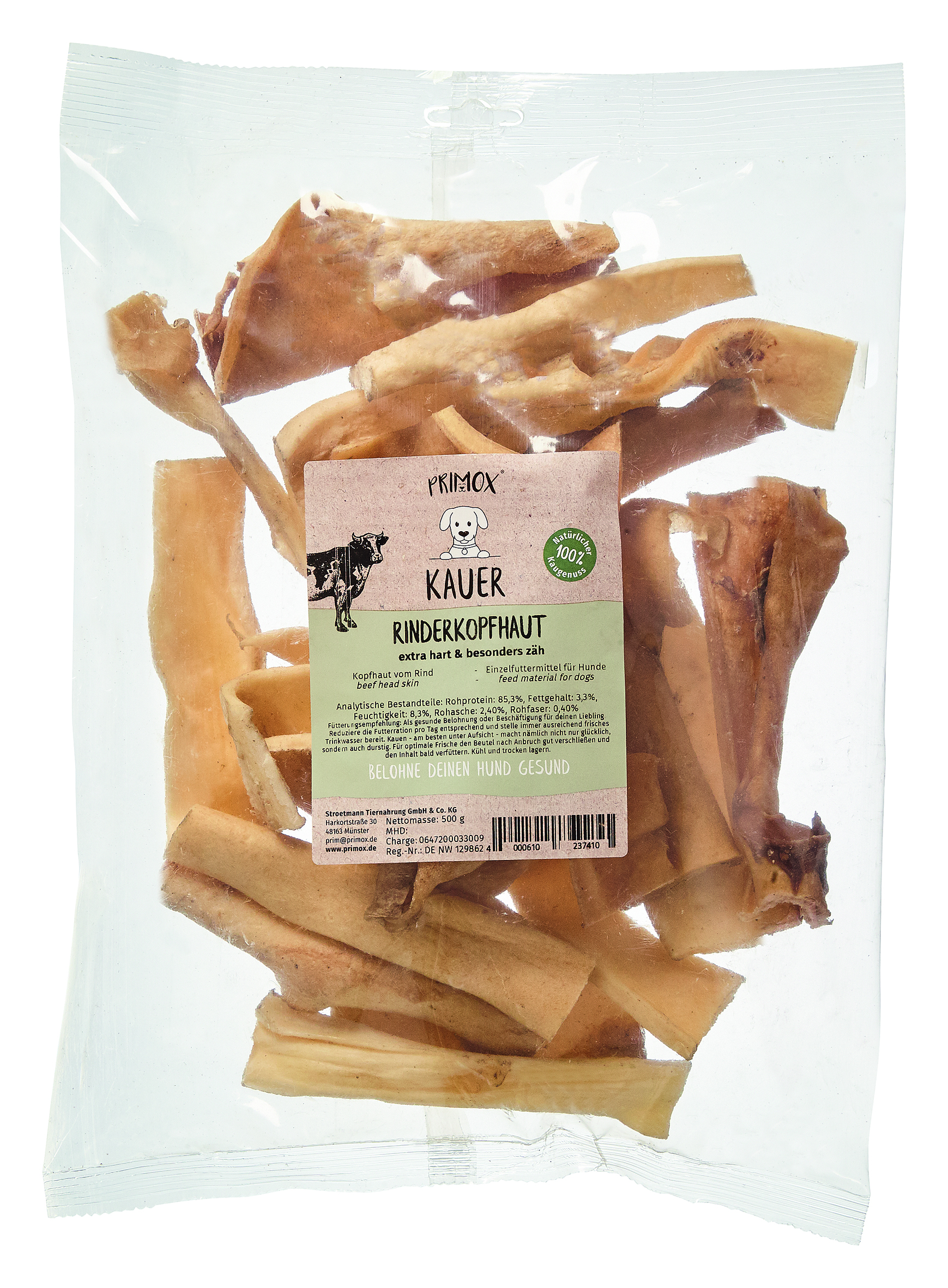 Primox - Rinderkopfhaut 500g - 1 x 0.5 kg - 1