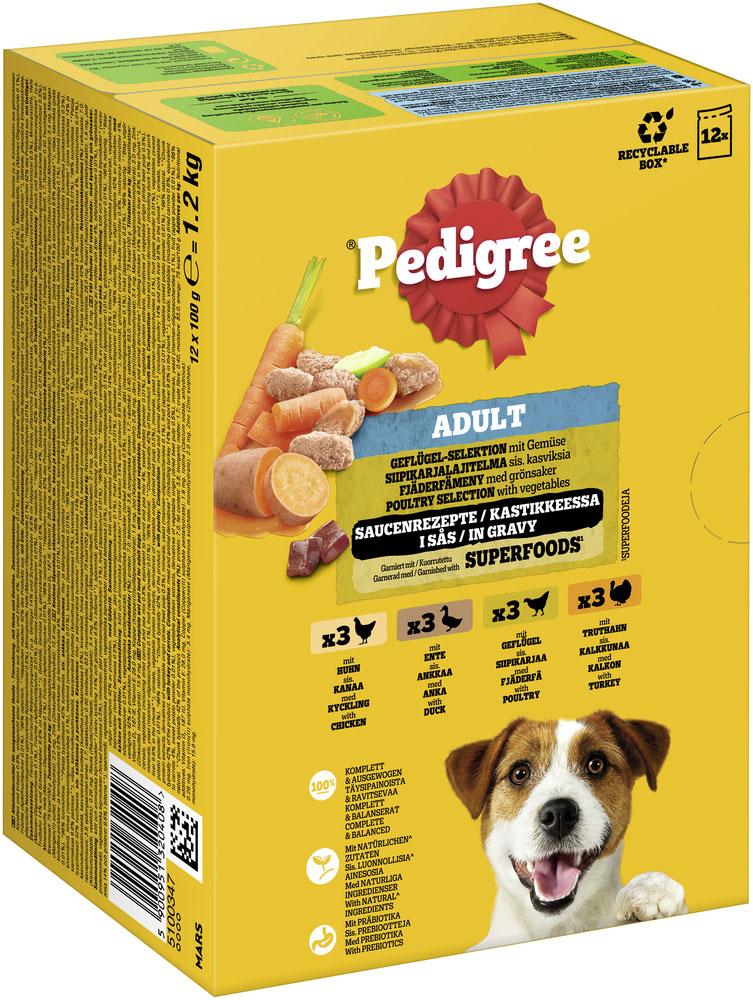 Pedigree - Multipack 4x Geflügel in Sauce - 4 x 12X100g - 3