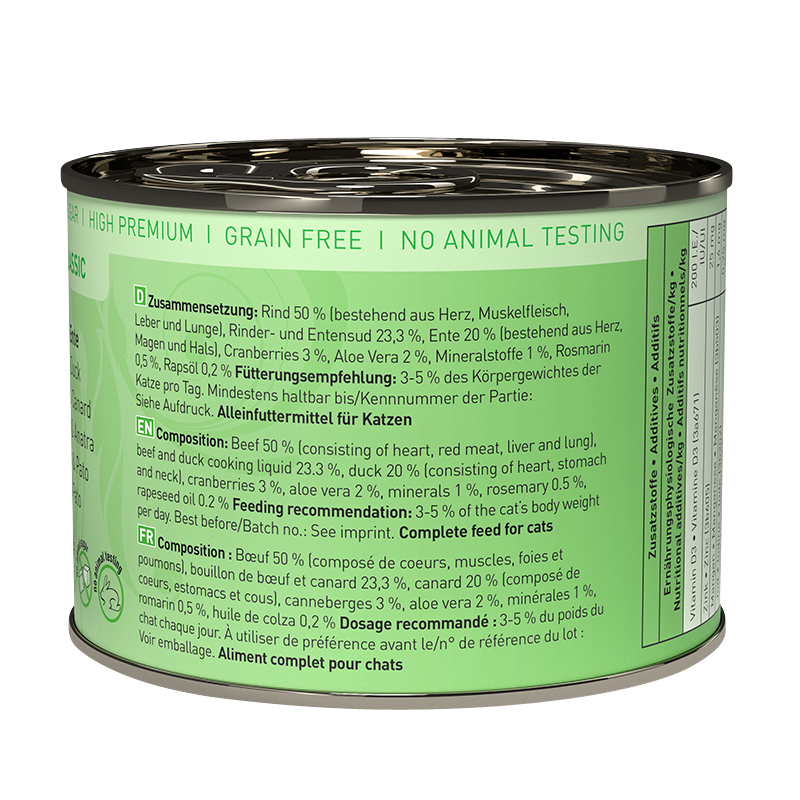 Catz Finefood - CLASSIC Rind & Ente - 6 x 200g - 4