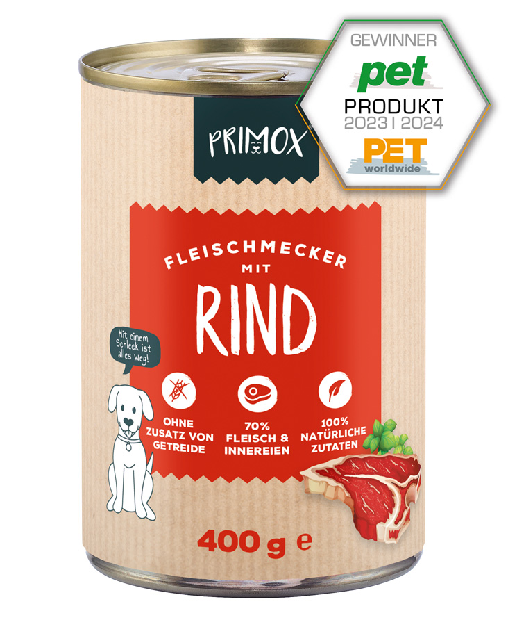 Hunde Nassfutter mit Rind 6 x 400g